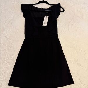 NWT Black Ruffle-Trim Sleeveless Dress